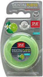 Антибактериальная объемная зубная нить SPLAT Professional Dental Floss с ароматом БЕРГАМОТА И ЛАЙМА, 30 метров