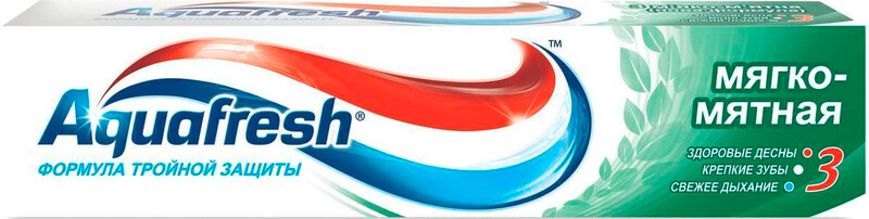 Зубная паста Aquafresh 3 Мягко-Мятная уход за деснами 50 мл