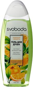 Гель для душа SVOBODA бодрящая свежесть экстракт зеленого чая, экстракт апельсина 430 мл