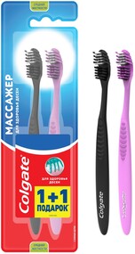 Зубная щетка COLGATE Массажер 1+1 в подарок, средней жесткости, 2шт Китай 