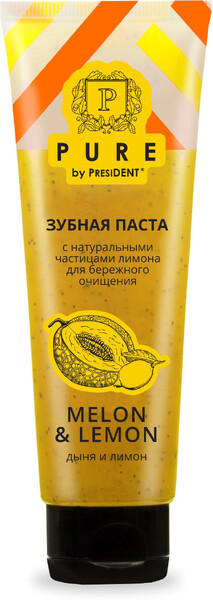 Зубная паста PRESIDENT Pure by Дыня и лимон, 100г Россия, 100 г
