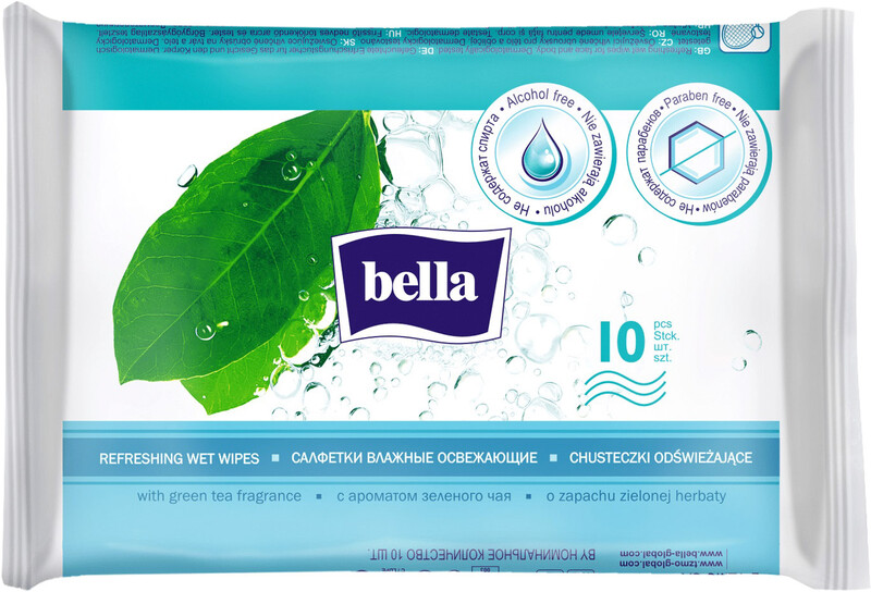 Салфетки влажные освежающие Bella  с антибактериальной формулой и аллантоином 10 шт