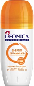 DEONICA Антиперспирант Энергия Витаминов, содержит D-пантенол, витамины Е и F, 50 мл