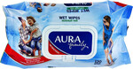 Влажные салфетки AURA FAMILY, для всей семьи, с антибактериальным эффектом 120 шт.