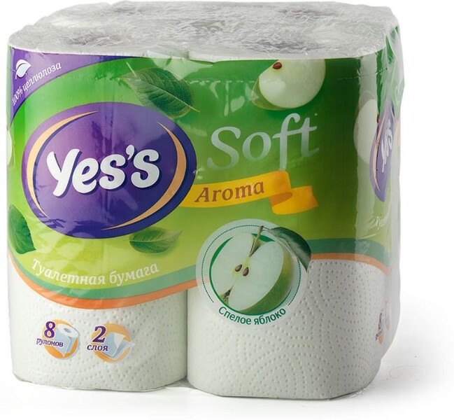 Бумага туалетная Yes's белая, 2 слоя, 12 рулонов