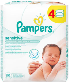 Салфетки Pampers sensitive 4х56 шт