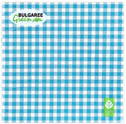 Салфетки бумажные Bulgaree Green Клетка бирюзовая трехслойные 33x33 см 20 шт