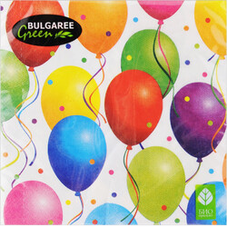 Салфетки бумажные Bulgaree Green Праздник трехслойные 33х33 см 20 шт