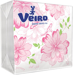 Салфетки бумажные  Linia Veiro Цветочки однослойные 50 шт 