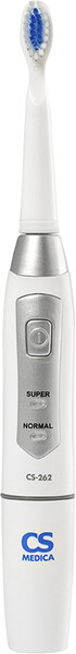 Электрическая зубная щётка CS Medica CS-262, звуковая, 33000 дв/мин, 2 насадки, белая