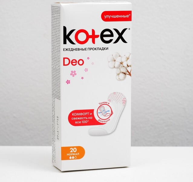 Ежедневные прокладки Kotex Нормал Део 20 шт