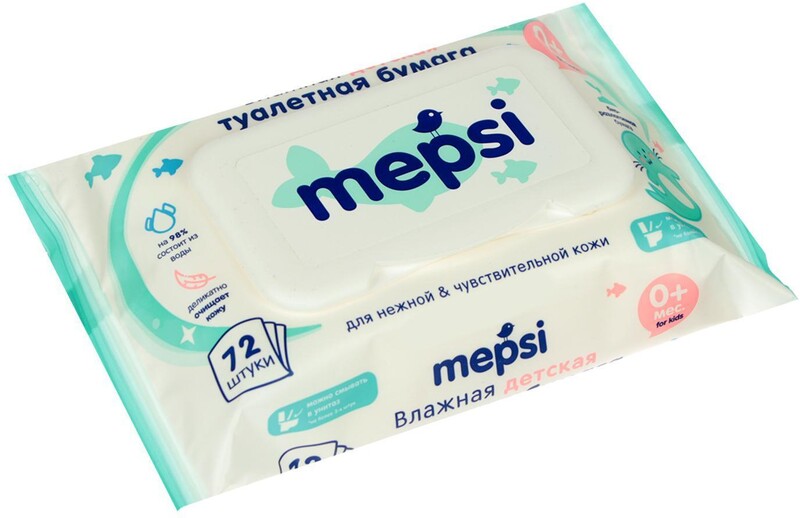 Влажная туалетная бумага MEPSI для детей, 72 шт