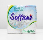 Туалетная бумага 2-х слойная, 4 рулона Soffione Pure White, полиэтиленовая пленка