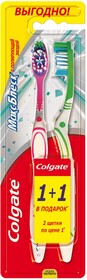 Зубная щетка COLGATE МаксБлеск отбеливающая 1+1, средней жесткости, 2шт Китай 