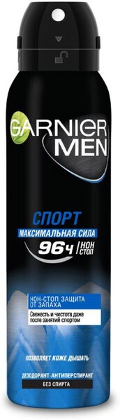 Дезодорант-антиперспирант Garnier Mineral Men «Спорт» 96 ч, аэрозоль, 150 мл