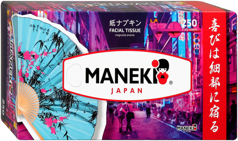 Салфетки бумажные Maneki Dream с ароматом магнолии 2 слоя 250шт