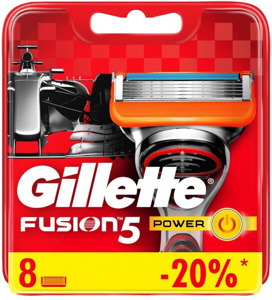 Кассеты сменные для бритья GILLETTE Fusion5 Power, 8шт Германия, 8 шт