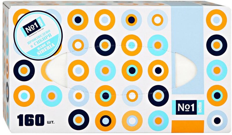 Бумажные платочки Bella №1 2-слойные 160 штук