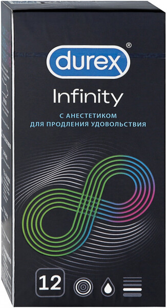 Презервативы Durex Infinity с анестетиком 12 штук