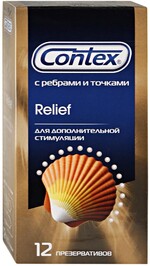Презервативы Contex Relief Микс 2 вида 12 штук