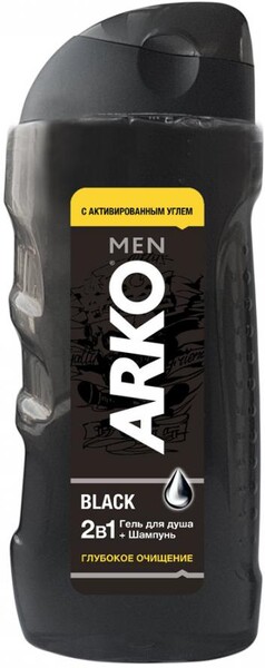 Гель для душа 2 в 1 Arko Men Black «Глубокое очищение», 260 мл