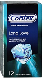 Презервативы Contex Long Love с анестетиком для продления удовольствия 12 штук