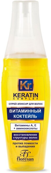 Спрей-эликсир для волос Floresan Keratin Complex Витаминный коктейль 135мл