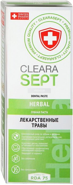 Зубная паста ClearaSept Herbal Лекарственные травы 75 мл