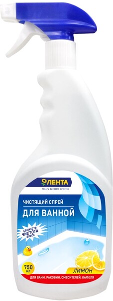 Средство для чистки ванной комнаты ЛЕНТА Лимон, 750мл Россия, 750 мл