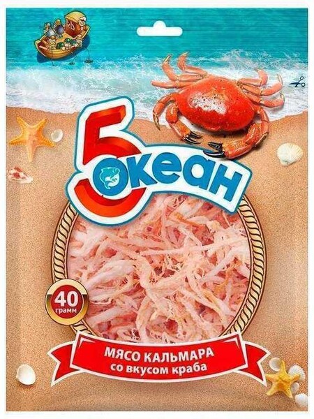 Мясо кальмара Пятый Океан Со вкусом краба
