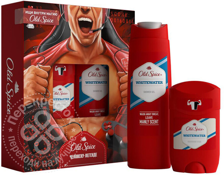 Подарочный набор Old Spice White Water Гель для душа 250мл + Твердый дезодорант 50мл