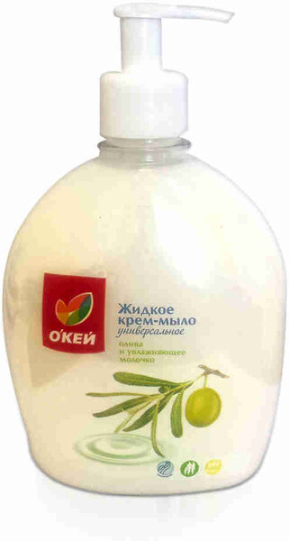 Мыло жидкое ОКЕЙ питательное олива и увлажняющее молочко 500мл