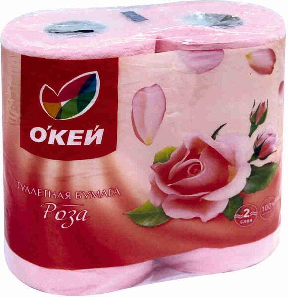 Туалетная бумага ОКЕЙ 2сл 4рул Роза