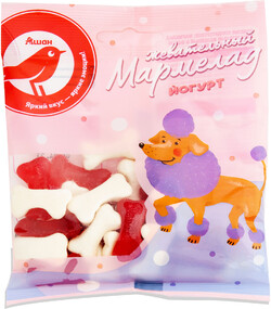 Мармелад жевательный АШАН йогурт, 75 г