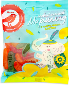 Мармелад жевательный АШАН с натуральным соком, 75 г