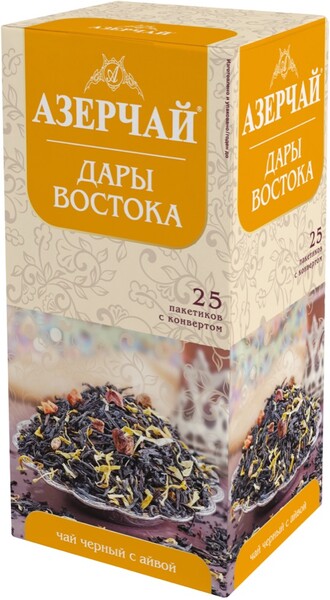 Чай черный Азерчай Дары восток с айвой, 25×1,8 г