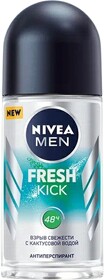 Антиперспирант для тела мужской роликовый Nivea Men Fresh kick с кактусовой водой 50 мл