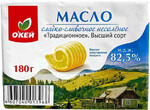 БЗМЖ Масло сладко-сливочное ОКЕЙ традиционное 82,5%180г