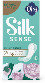 Прокладки ежедневные Ola! Silk Sense Light Белый пион тонкие стринг-мультиформ, 20 шт