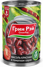 Фасоль красная Green Ray в томатном соусе 425г ж/б