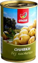 Оливки зеленые ОКЕЙ б/косточки 300г
