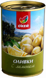 Оливки ОКЕЙ фаршированные лимоном 300г