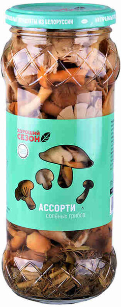 Соленые грибы Хороший Сезон ассорти 530г/580мл стекло