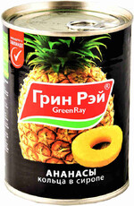 Ананасы Green Ray Тайские кольца в сиропе 565г