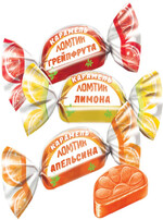 Карамель Ломтики со вкусами апельсина, лимона и грейпфрута, 2 упаковки по 500гр