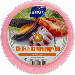 Морской коктейль Балтийский берег из морепродуктов в масле, 210г