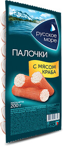 Крабовые палочки с мясом краба Русское море 200г