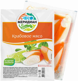 Крабовое мясо охлажденное «Меридиан», 200 г