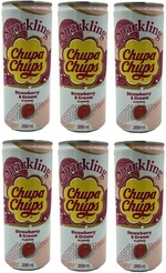 Напиток Chupa Chups безалкогольный сильногазированный Клубника со сливками 0.25 л