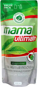 Средство для мытья посуды Mama Ultimate с ароматом зеленого чая, 600 мл